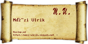 Mázi Ulrik névjegykártya